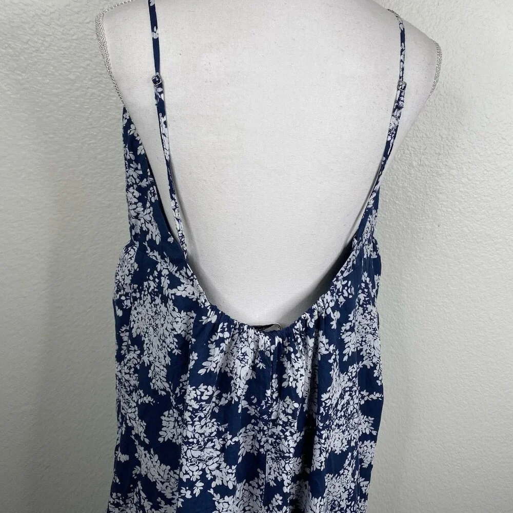NWT Abercrombie & Fitch Dress Floral Sleeveless Low Back Boho Resort Blue Sz XL